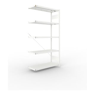 META CLIP330 Fachbodenregal 2000x1000x400 mm, Anbauregal mit 5 Böden, 330 Kg Fachlast, lichtgrau