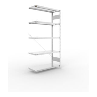 META CLIP330 Fachbodenregal 2000x1000x400 mm, Anbauregal mit 5 Böden, 330 Kg Fachlast, verzinkt