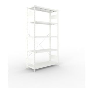 META CLIP330 Fachbodenregal 2000x1000x400 mm, mit 5 Böden, 330 Kg Fachlast, lichtgrau
