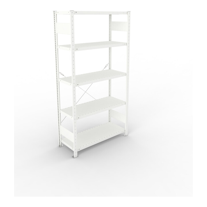 META CLIP330 Fachbodenregal 2000x1000x400 mm, mit 5 Böden, 330 Kg Fachlast, lichtgrau