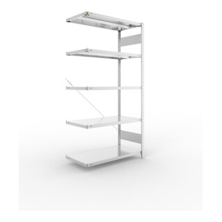 META CLIP330 Fachbodenregal 2000x1000x500 mm, Anbauregal mit 5 Böden, 330 Kg Fachlast, verzinkt