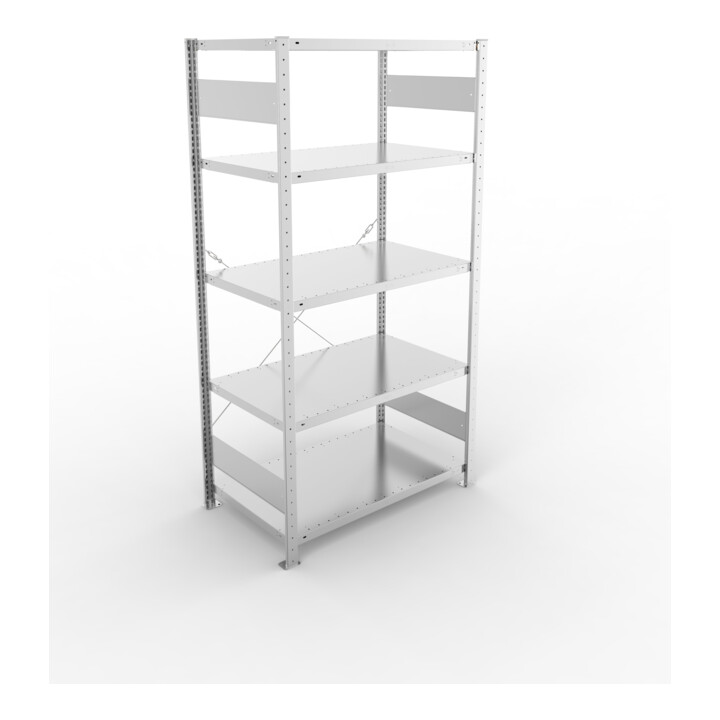 META CLIP330 Fachbodenregal 2000x1000x600 mm, mit 5 Böden, 330 Kg Fachlast, verzinkt