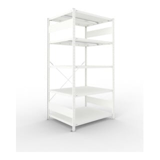 META CLIP330 Fachbodenregal 2000x1000x800 mm, mit 5 Böden, 330 Kg Fachlast, lichtgrau