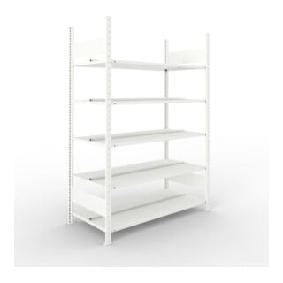 META COMPACT Büroregal 1850x1250x600 mm (HxBxT), doppelseitig mit 5 Böden, 80 Kg Fachlast, lichtgrau