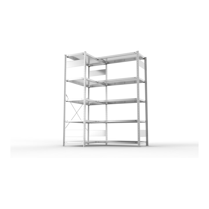 Meta Eckregal CLIP 150 2000 x 500mm verzinkt 10 Böden mit Längsriegel