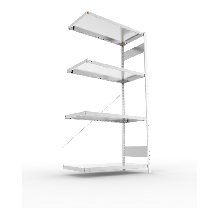 Meta Fachboden-Anbauregal CLIP SET 2000 x 1000 x 500 mm verzinkt