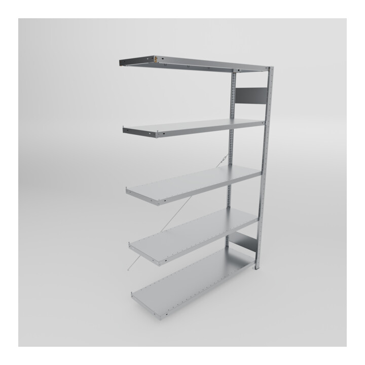 Meta Fachboden-Anbauregal S3 CLIP 2000 x 1300 x 400 mm verzinkt