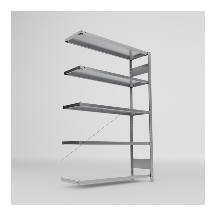 Meta Fachboden-Anbauregal S3 CLIP 2000 x 1300 x 400 mm verzinkt