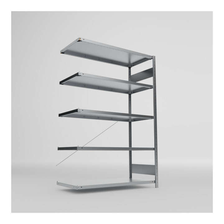 Meta Fachboden-Anbauregal S3 CLIP 2000 x 1300 x 600 mm verzinkt