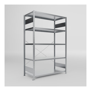 Meta Fachbodenregal S3 CLIP 2000 x 1300 x 600 mm verzinkt mit 5 Fachböden 230 kg Fachlast
