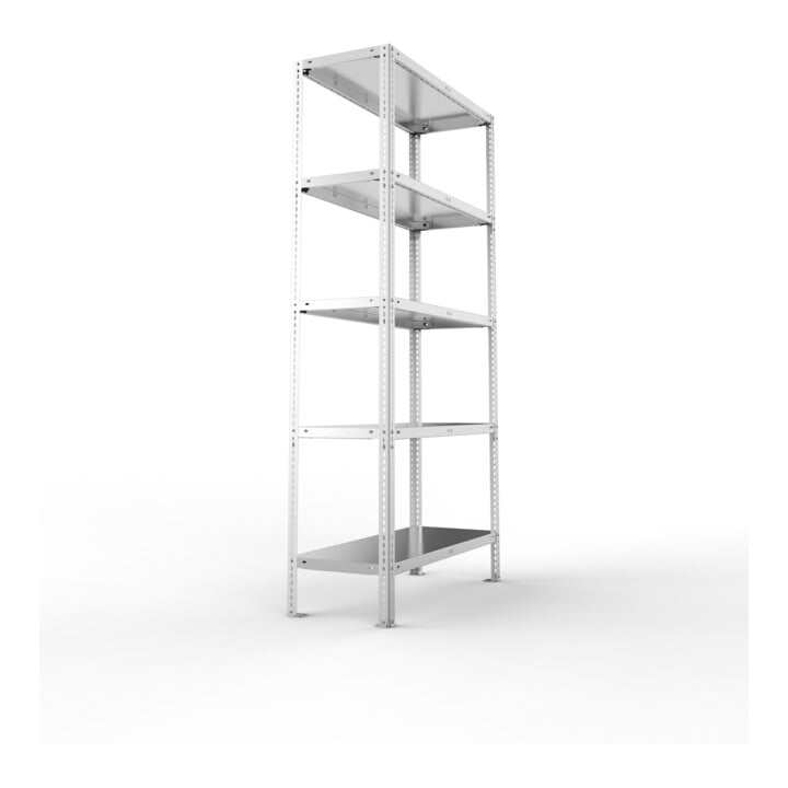 META FIX150 Schraubregal 2000x1000x400 mm, Grundregal mit 5 Böden, 150 Kg Fachlast, verzinkt