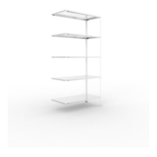 META FIX80 Schraubregal 2000x1000x600 mm, Anbauregal mit 5 Böden, 80 Kg Fachlast, verzinkt