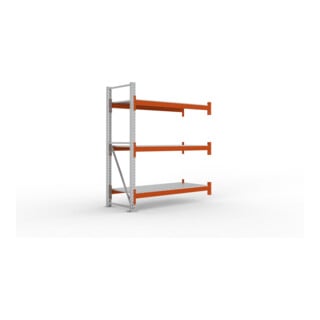 Meta Großfachregal AR 2200 x 1825 x 800 verzinkt RAL 2001 rotorange multipal S mit Stahlpaneelen