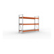 Meta Großfachregal Grundregal 2200 x 2700 x 800 mm verzinkt / rotorange multipal S + Stahlpaneelen