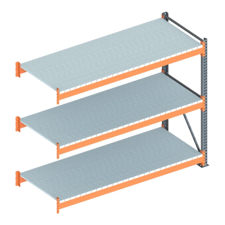 Set Schwerlastregal AF H2200xL2700xT1100 mm + Schwerlastregal GF H2200xL2700xT1100 mm + Fachboden Stahlpaneel 2700x1100 mm