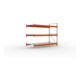 META Großfachregal MULTIPAL S 2200x2700x1100 mm, Anbauregal mit Stahlpaneelen, verzinkt / rotorange