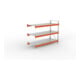 META Großfachregal MULTIPAL S 2200x2700x1100 mm, Anbauregal mit Stahlpaneelen, verzinkt / rotorange