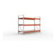 META Großfachregal MULTIPAL S 2200x2700x1100 mm, Grundregal mit Stahlpaneelen, verzinkt / rotorange