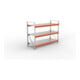 META Großfachregal MULTIPAL S 2200x2700x1100 mm, Grundregal mit Stahlpaneelen, verzinkt / rotorange