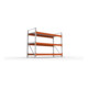 META Großfachregal MULTIPAL S 2200x2700x1100 mm, Grundregal mit Stahlpaneelen, verzinkt / rotorange