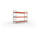 META Großfachregal MULTIPAL S 2200x2700x800 mm, Grundregal mit Stahlpaneelen, verzinkt / rotorange
