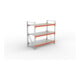META Großfachregal MULTIPAL S 2200x2700x800 mm, Grundregal mit Stahlpaneelen, verzinkt / rotorange