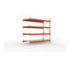 META Großfachregal MULTIPAL S 2700x2700x1100 mm, Anbauregal mit Stahlpaneelen, verzinkt / rotorange