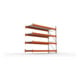 META Großfachregal MULTIPAL S 2700x2700x1100 mm, Anbauregal mit Stahlpaneelen, verzinkt / rotorange