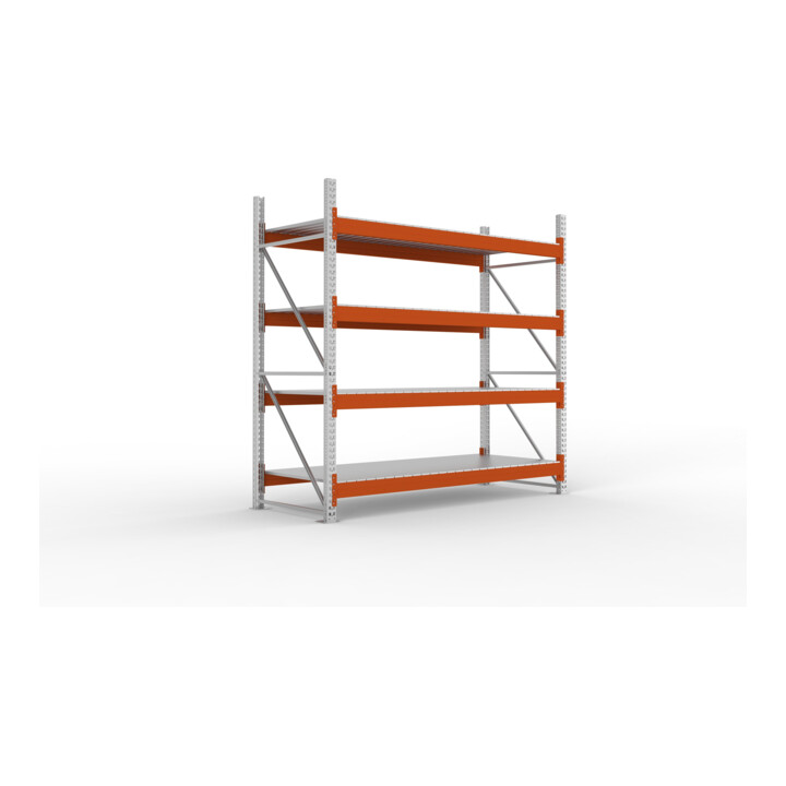 Set Schwerlastregal AF H2700xL2700xT1100 mm + Schwerlastregal GF H2700xL2700xT1100 mm + Fachboden Stahlpaneel 2700x1100 mm
