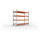 META Großfachregal MULTIPAL S 2700x2700x1100 mm, Grundregal mit Stahlpaneelen, verzinkt / rotorange