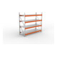 META Großfachregal MULTIPAL S 2700x2700x1100 mm, Grundregal mit Stahlpaneelen, verzinkt / rotorange