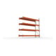 META Großfachregal MULTIPAL S 2700x2700x800 mm, Anbauregal mit Stahlpaneelen, verzinkt / rotorange