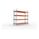 META Großfachregal MULTIPAL S 2700x2700x800 mm, Grundregal mit Stahlpaneelen, verzinkt / rotorange