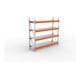 META Großfachregal MULTIPAL S 2700x2700x800 mm, Grundregal mit Stahlpaneelen, verzinkt / rotorange