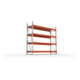 META Großfachregal MULTIPAL S 2700x2700x800 mm, Grundregal mit Stahlpaneelen, verzinkt / rotorange