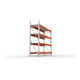 META Großfachregal MULTIPAL S 2700x2700x800 mm, Grundregal mit Stahlpaneelen, verzinkt / rotorange