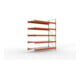 META Großfachregal MULTIPAL S 3300x2700x1100 mm, Anbauregal mit Stahlpaneelen, verzinkt / rotorange