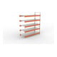 META Großfachregal MULTIPAL S 3300x2700x1100 mm, Anbauregal mit Stahlpaneelen, verzinkt / rotorange