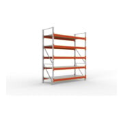 META Großfachregal MULTIPAL S 3300x2700x1100 mm, Grundregal mit Stahlpaneelen, verzinkt / rotorange