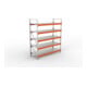 META Großfachregal MULTIPAL S 3300x2700x1100 mm, Grundregal mit Stahlpaneelen, verzinkt / rotorange