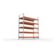 META Großfachregal MULTIPAL S 3300x2700x1100 mm, Grundregal mit Stahlpaneelen, verzinkt / rotorange