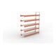META Großfachregal MULTIPAL S 3300x2700x800 mm, Anbauregal mit Stahlpaneelen, verzinkt / rotorange