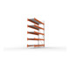 META Großfachregal MULTIPAL S 3300x2700x800 mm, Anbauregal mit Stahlpaneelen, verzinkt / rotorange