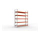 META Großfachregal MULTIPAL S 3300x2700x800 mm, Grundregal mit Stahlpaneelen, verzinkt / rotorange