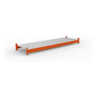 Meta Großfachregal Zusatzboden rotorange + verzinkt + Stahlpaneele + Holme