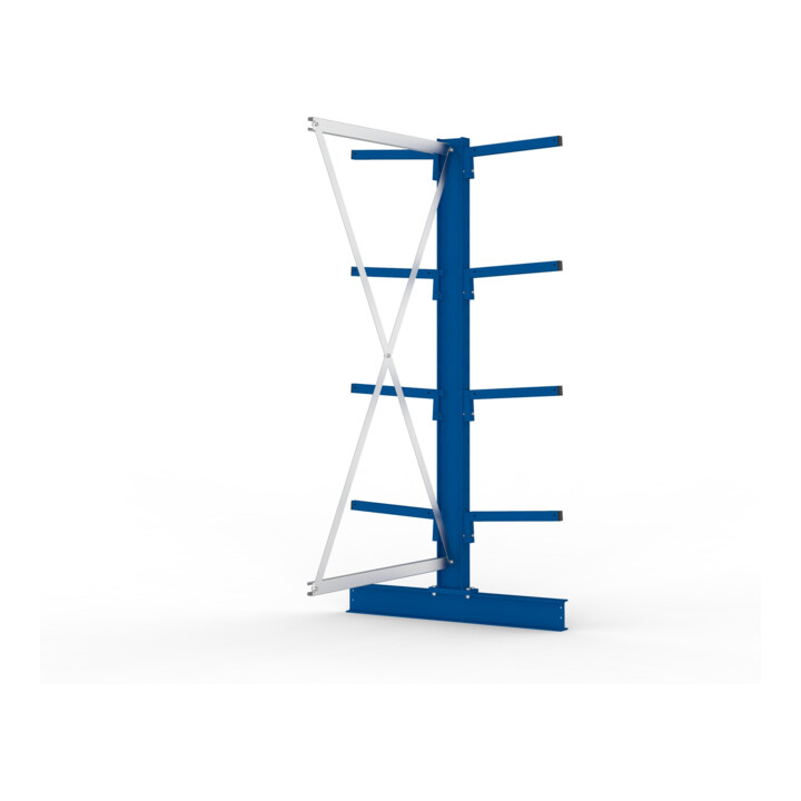 Meta Kragarmregal Anbau IPE120 doppelseitig 2000 x 1000 x 800 mm Enzianblau + 8 Armen je Ständer