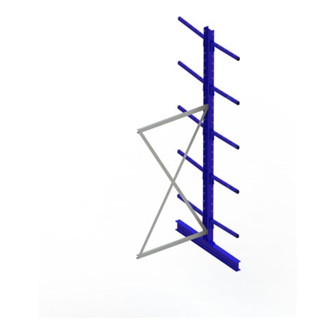 Meta Kragarmregal Anbau IPE120 doppelseitig 3000 x 1000 x 1000 mm Enzianblau + 10 Armen je Ständer