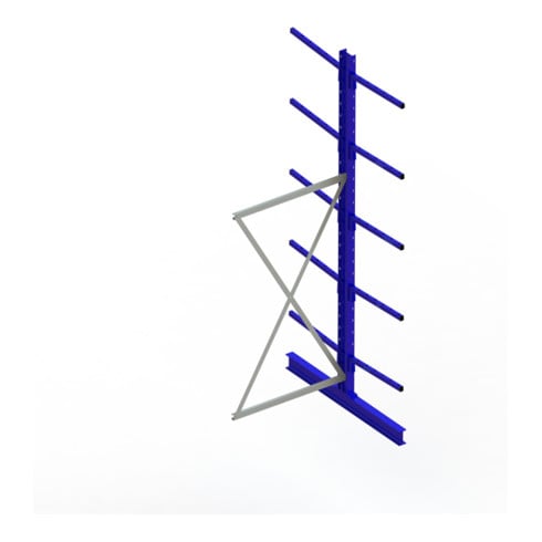 Meta Kragarmregal Anbau IPE120 doppelseitig 3000 x 1000 x 1200 mm Enzianblau + 10 Armen je Ständer