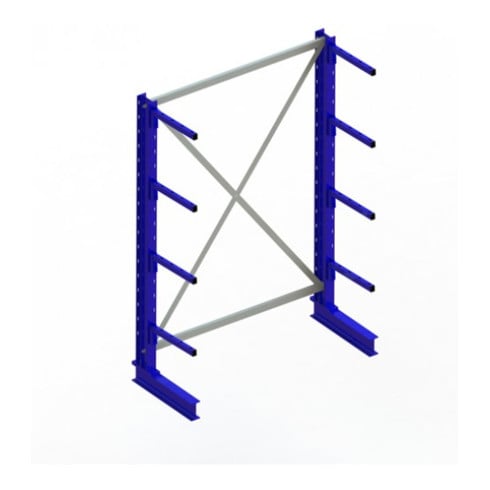 Meta Kragarmregal Anbau IPE120 einseitig 2000 x 1300 x 400 mm Enzianblau + 4 Armen je Ständer