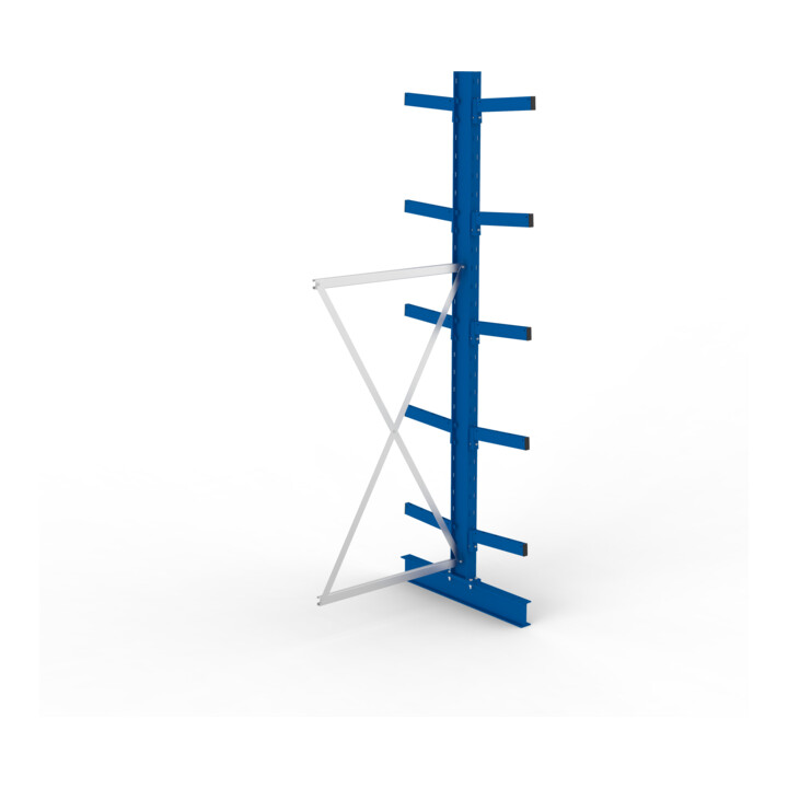 Meta Kragarmregal Anbau IPE140 doppelseitig 3000 x 1000 x 800 mm Enzianblau + 10 Armen je Ständer